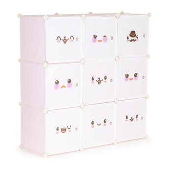 Σύστημα Αποθήκευσης - Παιδική Αρθρωτή Ραφιέρα με 9 Κύβους 110 x 37 x 110 cm ModernHome PJJCBS0009-09C