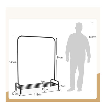 Μεταλλική Κρεμάστρα Ρούχων Δαπέδου 112 x 42 x 145 cm Costway JZ10164DK