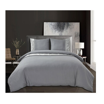 Σετ Υπέρδιπλη Παπλωματοθήκη με Μαξιλαροθήκες 100% Microfiber 240 x 220 cm Dark Grey Tokyo Sleeptime 8720578063062