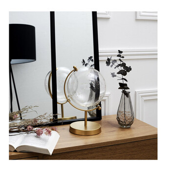 Διακοσμητική Γυάλινη Σφαίρα με Μεταλλική Βάση 24 cm Home Deco Factory HD0093