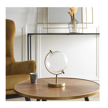 Διακοσμητική Γυάλινη Σφαίρα με Μεταλλική Βάση 24 cm Home Deco Factory HD0093