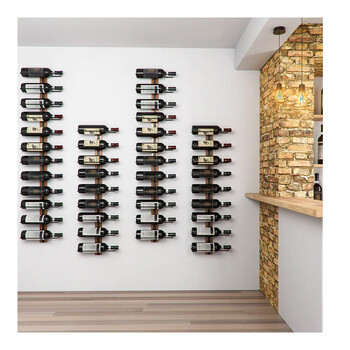 Σετ Επιτοίχια Μεταλλικά Ράφια για Μπουκάλια Κρασιού 28.5 x 8.3 x 31.5 cm 3 τμχ Shally Dogan 02840082