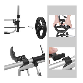 Υφασμάτινο Πτυσσόμενο Καρότσι Λαϊκής 44 x 27 x 100 cm Χρώματος Μαύρο Songmics KST03BK