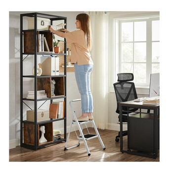 Πτυσσόμενη Σκάλα από Ατσάλι 2 Σκαλιών Songmics GSL12WT