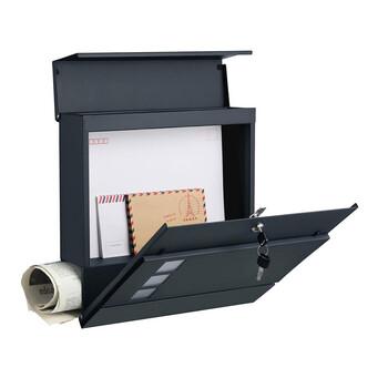 Γραμματοκιβώτιο από Ανοξείδωτο Ατσάλι 37 x 10.5 x 37 cm Χρώματος Γκρι Songmics GMB052G01