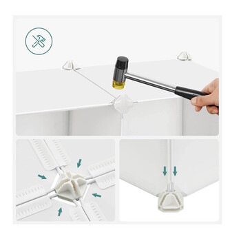 Σύστημα Αποθήκευσης - Παιδική Αρθρωτή Ραφιέρα με 16 Κύβους 123 x 31 x 123 cm Songmics LPC906W01