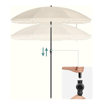 Ομπρέλα Δαπέδου από Ατσάλι 1.6 m Χρώματος Μπεζ Songmics GPU60WTV1