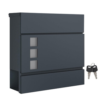 Γραμματοκιβώτιο από Ανοξείδωτο Ατσάλι 37 x 10.5 x 37 cm Χρώματος Γκρι Songmics GMB052G01