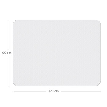 HOMCOM Αντιολισθητικό πλαστικό χαλάκι καρέκλας γραφείου που σώζει δάπεδο, 90x120cm, διαφανές A2-0025