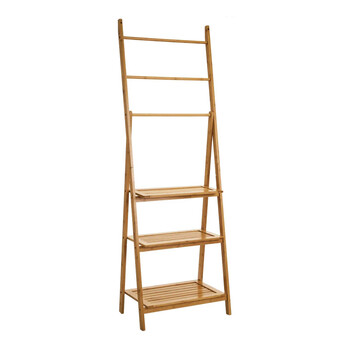 Ξύλινη Ραφιέρα Μπάνιου από Μπαμπού με 3 Ράφια και 3 Ράγες 53 x 31 x 153 cm Bakaji 02839924