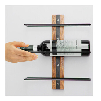 Σετ Επιτοίχια Μεταλλικά Ράφια για Μπουκάλια Κρασιού 28.5 x 8.3 x 31.5 cm 3 τμχ Shally Dogan 02840082
