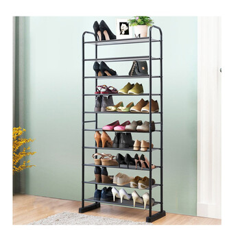 Μεταλλική Παπουτσοθήκη με 10 Ράφια 66 x 29 x 152 cm Costway HW63424