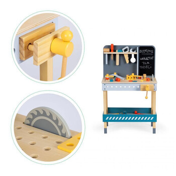 Ξύλινος Παιδικός Πάγκος Εργασίας με 47 Εργαλεία 50 x 29.5 x 80 cm Ecotoys ESC-W-033