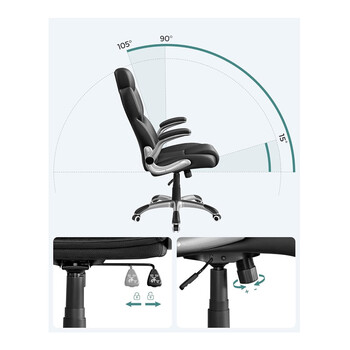 Διευθυντική Καρέκλα Γραφείου 70 x 75 x 119-137 cm Songmics OBG65BK