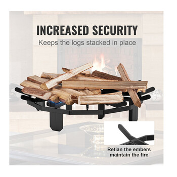 Στρογγυλή Ατσάλινη Σχάρα Τζακιού Χωρίς Σταχτοθήκη 63.8 cm VEVOR LXYMP6X20MM27JRUUV0