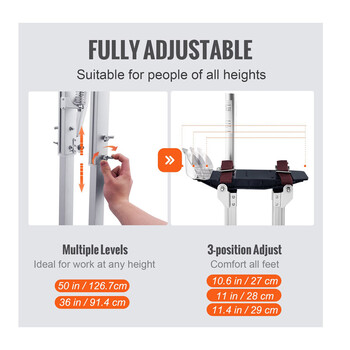 Ξυλοπόδαρα Αλουμινίου 91.4-126.7 cm 2 τμχ VEVOR SGBGQYCYS3650PY9HV0