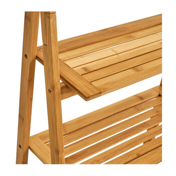 Ξύλινη Ραφιέρα Μπάνιου από Μπαμπού με 3 Ράφια και 3 Ράγες 53 x 31 x 153 cm Bakaji 02839924