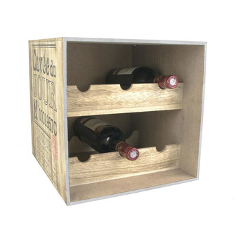 Ξύλινη Μπουκαλοθήκη για 6 Μπουκάλια Κρασί 30.2 x 33.7 x 30.1 cm Cook Concept KV7210