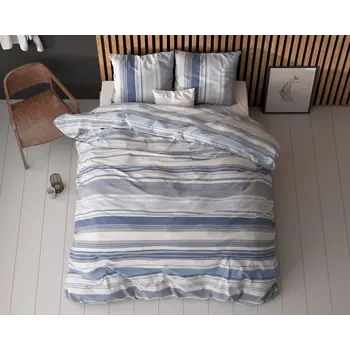 Σετ Παπλωματοθήκη με Μαξιλαροθήκες  Xρώματος Ριγέ Μπλε  140 x 220cm SLEEPTIME 8720578083718