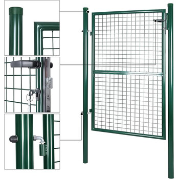 Πόρτα Περίφραξης Κήπου από Γαλβανισμένο Χάλυβα 87x150cm SONGMICS GGD200G