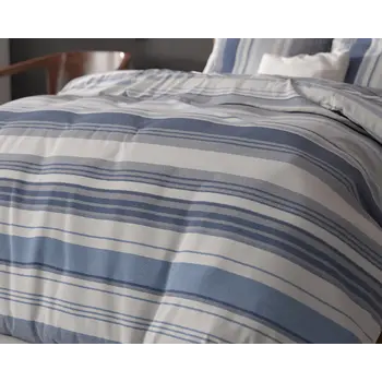 Σετ Παπλωματοθήκη με Μαξιλαροθήκες  Xρώματος Ριγέ Μπλε  140 x 220cm SLEEPTIME 8720578083718