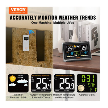 Ασύρματος Μετεωρολογικός Σταθμός με Έγχρωμη Οθόνη 7.5 7 σε 1 VEVOR SNQXZWX75VAAAAQ08V2