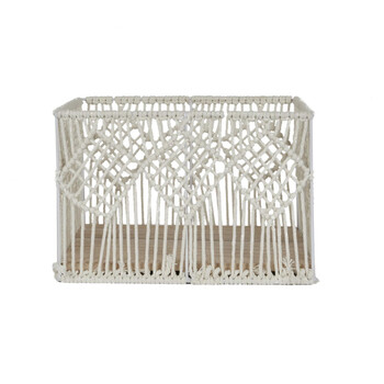 Σετ Μεταλλικά/Βαμβακερά Ορθογώνια Καλάθια Αποθήκευσης Nesting Boho 37 x 27 x 21 cm 3 τμχ Home Deco Factory RG0022