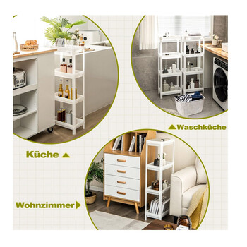 Σετ Πλαστικές Ραφιέρες με 4 Ράφια 36 x 23 x 99.5 cm 2 τμχ Costway JV10871WH-2