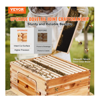 Ξύλινος Όροφος Κυψέλης με 10 Πλαίσια 503 x 414 x 245 mm VEVOR CTFXSMSHX1109SC61V0