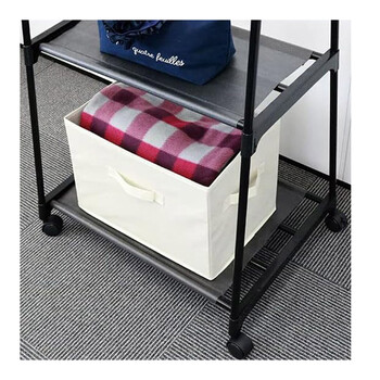 Πλαστική Τροχήλατη Κρεμάστρα Δαπέδου με 2 Υφασμάτινα Ράφια 85 x 37 x 158 cm Verk Group 5907451358900