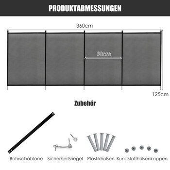Φράκτης Πισίνας  366 x 122 cm  COSTWAY  NP11564