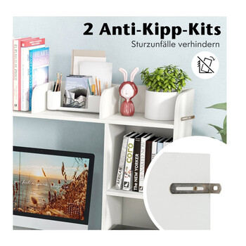 Επιτραπέζια Ραφιέρα Γραφείου με 5 Ράφια 94 x 25 x 74 cm Costway CB10471WH