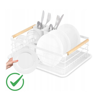 Μεταλλική Πιατοθήκη Στεγνωτήριο 43 x 32 x 14 cm Χρώματος Λευκό Massido MS-600-White