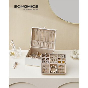 SONGMICS Κοσμηματοθήκη με Λαβή 20.5 x 24 x 11 cm Λευκό JBC165W01