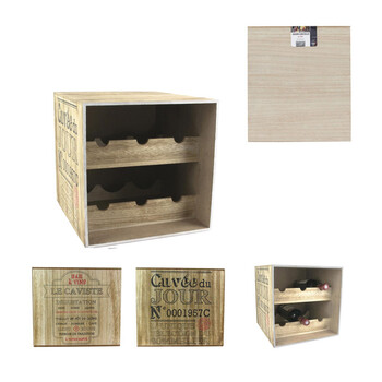 Ξύλινη Μπουκαλοθήκη για 6 Μπουκάλια Κρασί 30.2 x 33.7 x 30.1 cm Cook Concept KV7210