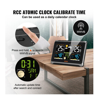 Ασύρματος Μετεωρολογικός Σταθμός με Έγχρωμη Οθόνη 7.5 7 σε 1 VEVOR SNQXZWX75VAAAAQ08V2