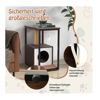 Μεταλλικό Έπιπλο - Ονυχοδρόμιο Γάτας με Σπιτάκι 60 x 36 x 66 cm Costway PV10134CF