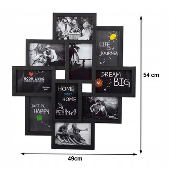 Πλαστική Κορνίζα 10 Θέσεων 49 x 54 cm Χρώματος Μαύρο Verk Group 5907451322918