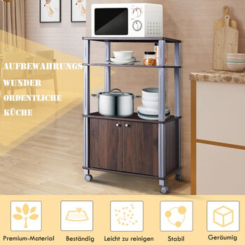 Ραφιέρα Κουζίνας 60 x 40 x 98 cm   και  Θέση  για Φούρνο Μικροκυμάτων  COSTWAY HW60180CF