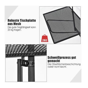 Πτυσσόμενο Σιδερένιο Κρεμαστό Τραπέζι Μπαλκονιού 60.5 x 48 x 61.5-82.5 cm Costway HW67242