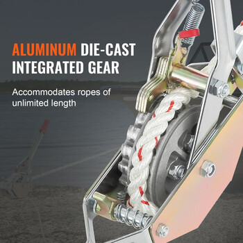 Εργάτης Τρέιλερ 3/4 Τόνων  100ft Σχοινί , 2 Γάντζοι, Βαρούλκο με Καστάνια  VEVOR DLSJXQ34T100P5QJIV0