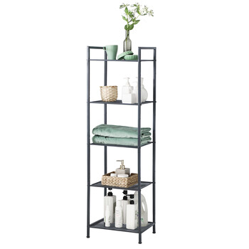 SONGMICS Μεταλλική Ραφιέρα 5 Επιπέδων Ρυθμιζόμενη – Μαύρο ,BSC35BK 