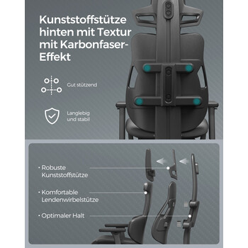 Καρέκλα Gaming SONGMICS EVOGAMER, Μαύρη 