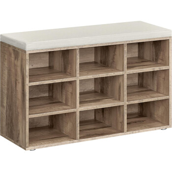 Πάγκος Παπουτσιών VASAGLE με Κάθισμα και Ράφια, Καφέ 30.3x78.5x48 εκ.&nbsp