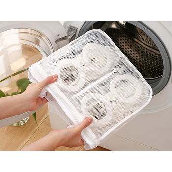 Δίχτυ-Τσάντα Πλυσίματος Παπουτσιών και Εσωρούχων με Φερμουάρ Λευκή 5907451352304 VERK GROUP