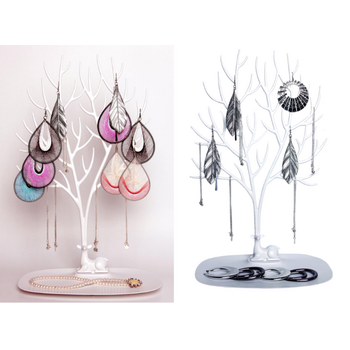 Βάση Κοσμημάτων - Οργανωτής για Βραχιόλια και Σκουλαρίκια σε Σχήμα Δέντρου Ελαφιού Λευκό 5907451355312 VERK GROUP