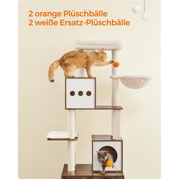 Ονυχοδρόμιο με Κρυφή Τουαλέτα 185 εκ. Vintage Καφέ PCT116X01 Feandrea