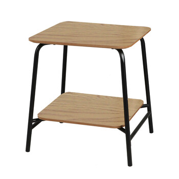 Βοηθητικό Τραπεζάκι Μεταλλικό Μαύρο με Ξύλο 45x45x51 cm Urban Living 151176