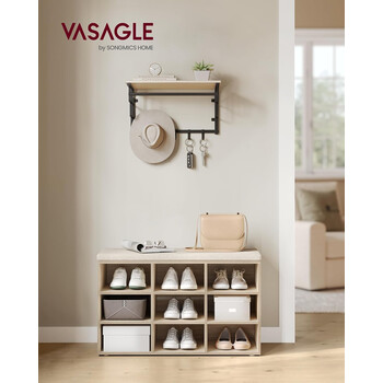 Πάγκος Παπουτσιών VASAGLE με Κάθισμα και 9 Θέσεις Αποθήκευσης&nbsp