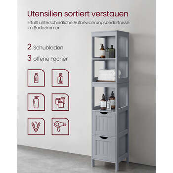 VASAGLE Ντουλάπι Μπάνιου με 2 Συρτάρια&nbsp